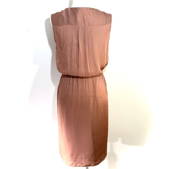 ZARA SATIN COPPER SLEEVELESS BUTTON DOWN DRESS - Picture 2 of 4